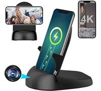 GJFJTC Hidden camera Spy camera WiFi Wireless Charger, Nanny Spy Cam Motion Activated,HD1080P/4K (Rotate Lens) with 250°Viewing Angle, camaras espias ocultas for Home Office Security(2.4/5G)