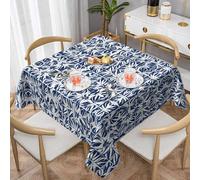 Gjgdbxdw Blue Polynesian Maori Tribal Print Printed Square Tablecloth, Waterproof Table Cloth Wipeable Table Cover for Home Kitchen Dining Party Indoor and Outdoor 54"X54"