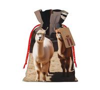 Gjgdbxdw Christmas Gift Bags with Alpacas Print,Drawstring Gift Bag for Storing Candies and Snacks for Festivals Medium