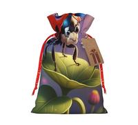 Gjgdbxdw Christmas Gift Bags with Cartoon Ladybug Flower Print,Drawstring Gift Bag for Storing Candies and Snacks for Festivals Medium