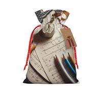 Gjgdbxdw Christmas Gift Bags with Math Geometry Geek Calculus Print,Drawstring Gift Bag for Storing Candies and Snacks for Festivals Small
