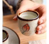 GJgfjGHK Tea Infuser Mug 1PCS 50ml Japanese-Style Ceramic Antique White Wine Cup Sake Set Home Retro Coffee Cup Wine Pot Shochu Classical Cup(D-1pc)