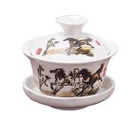 GJgfjGHK Tea Infuser Mug Chinese Traditional GAI Wan Tea Set Bone China Tea Sets Dehua Gaiwan Tea Porcelain Pot Set for Travel Beautiful and Easy Kettle(CC100ml-05)