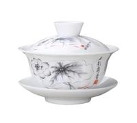 GJgfjGHK Tea Infuser Mug Jingdezhen Ceramic Gaiwan Teacup Handmade Tea Tureen Boutique Tea Bowl Chinese Porcelain Teaware Accessories Drinkware(E 180ml)