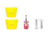 GJGHKLHL 1 Pair PU Roller Skate Toe Stoppers With 5/16" Bolts & Screw Driver, High Elastic And Wear-resistant Brake Head,82A Quad Stops(Transparent Yellow)