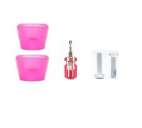 GJGHKLHL 1 Pair PU Roller Skate Toe Stoppers With 5/16" Bolts & Screw Driver, High Elastic And Wear-resistant Brake Head,82A Quad Stops(Pink)