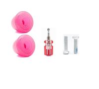 GJGHKLHL 1 Pair PU Roller Skate Toe Stoppers With 5/16" Bolts & Screw Driver, High Elastic And Wear-resistant Brake Head,82A Quad Stops(Transparent Pink)