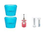 GJGHKLHL 1 Pair PU Roller Skate Toe Stoppers With 5/16" Bolts & Screw Driver, High Elastic And Wear-resistant Brake Head,82A Quad Stops(Transparent Blue)