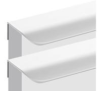 GJGHKLHL Aluminium Alloy Invisible Concealed Handles Wardrobe Kitchen Cabinet Drawer White 2 Pieces(Hole Distance 256mm)