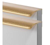 GJGHKLHL Aluminium Alloy Invisible Door Knob Concealed Handles Wardrobe Kitchen Cabinet Drawer Brushed Gold 2 Pieces(Hole Distance 64mm)