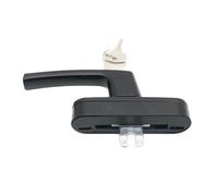 GJGHKLHL Arc Handle with Lock Internal-exteral Open Bathroom Balcony Broken Bridge Aluminum Window Inside and Outside Casement(Black)