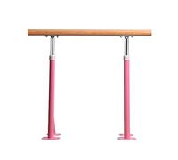 GJGHKLHL Ballet Barre Indoor Floor-Standing Bar Solid Wood Freestanding Adjustable Dance Pole Home Studio Vertical Non-Slip Stick for Kids Adults Fitness Trainin(Pink,1.5m)
