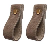 GJGHKLHL Cabinet Handle Knobs,Leather, 2 pcs .6" Drawer Pulls Mordern Cupboard Single Hole, Hardware for Kitchen, Living Room Handles (Color : White(Dark Gray)