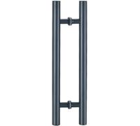 GJGHKLHL Interior Exterior Door Handles for Sliding Glass Doors, Two-Sided Push Pull Entry Handle Bar, Round Bathroom Shower(Dark Gray,150cm(59")*110cm)