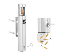 GJGHKLHL Outdoor Cylinder Wall Mounted Ashtray Stainless Steel Commercial Cigarette Ash Bin Metal Tray for Pub Club, Garden, Office