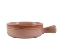 GJGHKLHL Ramen Bowl， Ceramic Instant Noodle Bowl, Soup with Handle, Single Ramen for 1 Person, Small Pho, Round Baking Dish(Brown)