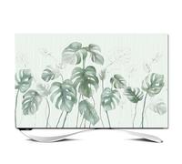GJGHKLHL Simple Modern Style Tv Cover Soft Fabric Covers Indoor Dust-proof 3D Leaves Flower Pattern Waterproof LCD LED HD Display Dust,Color:A(B,65in(152x92cm))