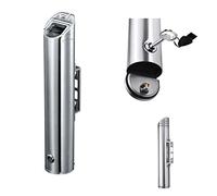 GJGHKLHL Stainless Steel Ashtray 48cm 1.8L Metal Outdoor Cylinder Wall Mounted Cigarette Ash Tray ｗith Lock for Pub Office Restaurant Garden