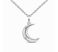 GJGHKLHL Sterling Cresent Necklace For Women S925 Silver Moon Moonstone Dainty Trendy Choker Delicate Chain Gift Jewelry For Her Girls Couples