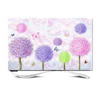 GJGHKLHL TV Cover,LED LCD Hanging Desktop Universal Curved Surface Waterproof,Floral Plants Pattern Dustproof Cloth For,Color:A(A,75in(175x100cm))