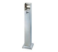GJGZYY Floor Standing Ashtray, Outdoor Cigarette Container, Metal Standing Ashtray, Windproof Rainproof, 6.5L Capacity, Stainless Steel, Contemporary Black