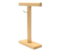 GJHGNFRDK Controller Holder， Solid Wood And Brass Dual Headphone Stand With Winding Hanger 9.5x3.2x12.8 inches(B)