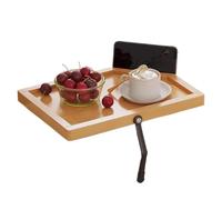 GJHGNFRDK Foldable Couch Tray， Sofa Arm Tray Foldable Clip On Cup Holder Phone Stand Natural Wood Color Multiple Sizes(33 * 22 * 2cm)