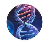 GJHKSSVB 10 Inch Round Wall Clock, Silent Non-Ticking Clock Battery Operated Decorative Wall Clocks for Living Room, Kitchen, Bathroom, Bedroom, and Office,DNA Genetic Helix