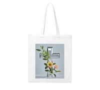 GJHKSSVB Flower Branches On The Cross Canvas Tote Bag For Women Aesthetic Reusable Grocery Shopping Bag Large Shoulder Bags For Shopping Work Travel