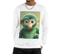 GJHKSSVB Green Clever Monkey Men'S Sweatshirt Casual Long Sleeve Pullover Black Fall Winter Warm Sweatshirts Fashion Pullovers, White, XX-Large-4X-Large