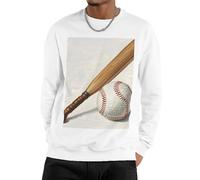 GJHKSSVB Hand Drawn Baseball Bats And Ball Men'S Sweatshirt Casual Long Sleeve Pullover Black Fall Winter Warm Sweatshirts Fashion Pullovers, White, Large-4X-Large