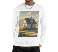 GJHKSSVB House On The Prairie Men'S Sweatshirt Casual Long Sleeve Pullover Black Fall Winter Warm Sweatshirts Fashion Pullovers, White, Small-4X-Large