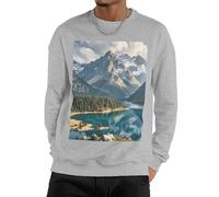 GJHKSSVB Lake Under Mountain Men'S Sweatshirt Casual Long Sleeve Pullover Black Fall Winter Warm Sweatshirts Fashion Pullovers, Gray, Small-4X-Large