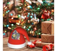 GJHKSSVB Santa Hat For Kids, Image Of Dragonfly In Wreath Funny Christmas Hats Warm Comfort Velvet Holiday Xmas Hat For Boys Girls New Year Festive Party Decoration