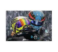 GJHTQLP Lewis Hamilton & George Russell Canvas Poster Wall Art Decor Print Picture Paintings for Living Room Bedroom Decoration 12x18inch(30x45cm)