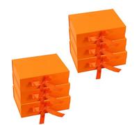 GJIE 6 Packs Gift Boxes with Lid for Presents,23x17x7 cm,with Ribbon and Magnetic, Gift Box Large Closure for Christmas, Hanukkah, Fathers Day, Weddings, Birthdays, Grooms Gifts (Orange, 6 Pack)