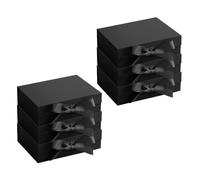 GJIE 6 Packs Gift Boxes with Lid for Presents,23x17x7 cm,with Ribbon and Magnetic, Gift Box Large Closure for Christmas, Hanukkah, Fathers Day, Weddings, Birthdays, Grooms Gifts (Black, 6 Pack)