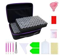 GJIE Diamond Painting Storage Boxes, 120 Slots Bead Storage with 5D Diamond Art Accessories and Tools Kit