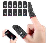 Gjinxi 10PCS Finger Sleeve for Gaming, 0.3mm Fiber Anti Sweat E-Sports Finger Glove, Breathable Seamless Touchscreen Fingers Cover Thumb Sleeve for PUBG Dedales, Fit All Touchscreen Devices(5 Color)