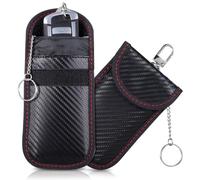 Gjinxi 2 Pack Faraday Pouch for Car Keys, Faraday Key Fob Protector Car Security Protection Key Fob Signal Blocker Box for Car RFID Signal Blocking Anti-Theft Pouch Anti-Hacking Case Blocker Black