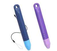 Gjinxi 2 Pack Kid-Friendly Stylus Pens for Touch Screens, Silicone Pens for All Touch Screen Devices with Tethers, Anti-Rolling Tablets Stylus Compatible with Smart Phone Tablet (Black&Purple)