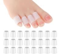 Gjinxi 24 Pcs Silicone Toe Sleeves, Soft Gel Protector Toe Cushions Cuttable Pinky Toe Sleeves Protectors Corn Protectors Pain Relief Toe Tube Pads for Hammer Toe Stubbed Toe Corns Calluses Protect