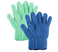 Gjinxi 2Pairs Microfiber Dusting Gloves Washable Cleaning Gloves Reusable for Plant Dusting Wash Mitt Dusting Mitt for House Blinds Car Plants