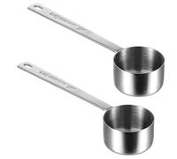 Gjinxi 2PCS 2 Tablespoon Coffee Scoop, Stainless Steel Long Handle Measuring Scoop for Dry and Liquid Ingredients (30ml, 1/8cup), Coffee Scooper for Measure and Ground