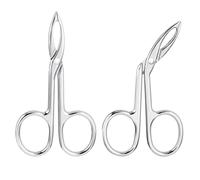 Gjinxi 2Pcs Eyebrow Tweezers Scissor Handle Set, Flat Straight Tip Tweezers Hair Plucker Slanted Tip Shaped Eyebrow Facial Remover Stainless Steel for Hair Plucker Remover Facial Hair Eyebrows Care