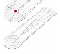 Gjinxi 3-in-1 Mandala Ruler Tool with Holes, Mandala Dot Art Circle Maker Straight Dotting Ruler Compass Protractor for Dot Mandala Art Geometric