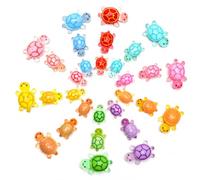 Gjinxi 30pcs Mini Resin Turtles Figurines to Hide, Luminous Mixed Animal Sea Turtle Toys Bulk Glow in The Dark Plastic Ocean Figures Miniature Dollhouse Accessories for Garden Decor Small Medium Large