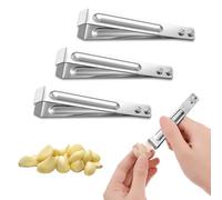 Gjinxi 3Pcs Garlic Peeler, Stainless Steel Garlic Skin Remover Set, Garlic Peeling Clips and Tweezers, Easily and Quickly Remove The Garlic Skin, Avoid Garlic Smell On Your Hands, Useful Kitchen Tools