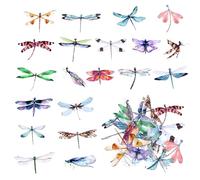 Gjinxi 40 Pcs Retro Dragonfly Stickers Set PET Transparent Dragonfly Stickers Self-Adhesive Waterproof Animal Dragonflys Sticker for Scrapbooking Journal Album Phone Case Laptop Card Making