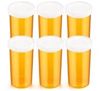 Gjinxi 6 Pcs Empty Plastic Pill Bottles, Small Medication with Easy Open Snap Caps, Clear Medicines Containers Pill Cases Organizers Travel Pill Box (13 Drams)